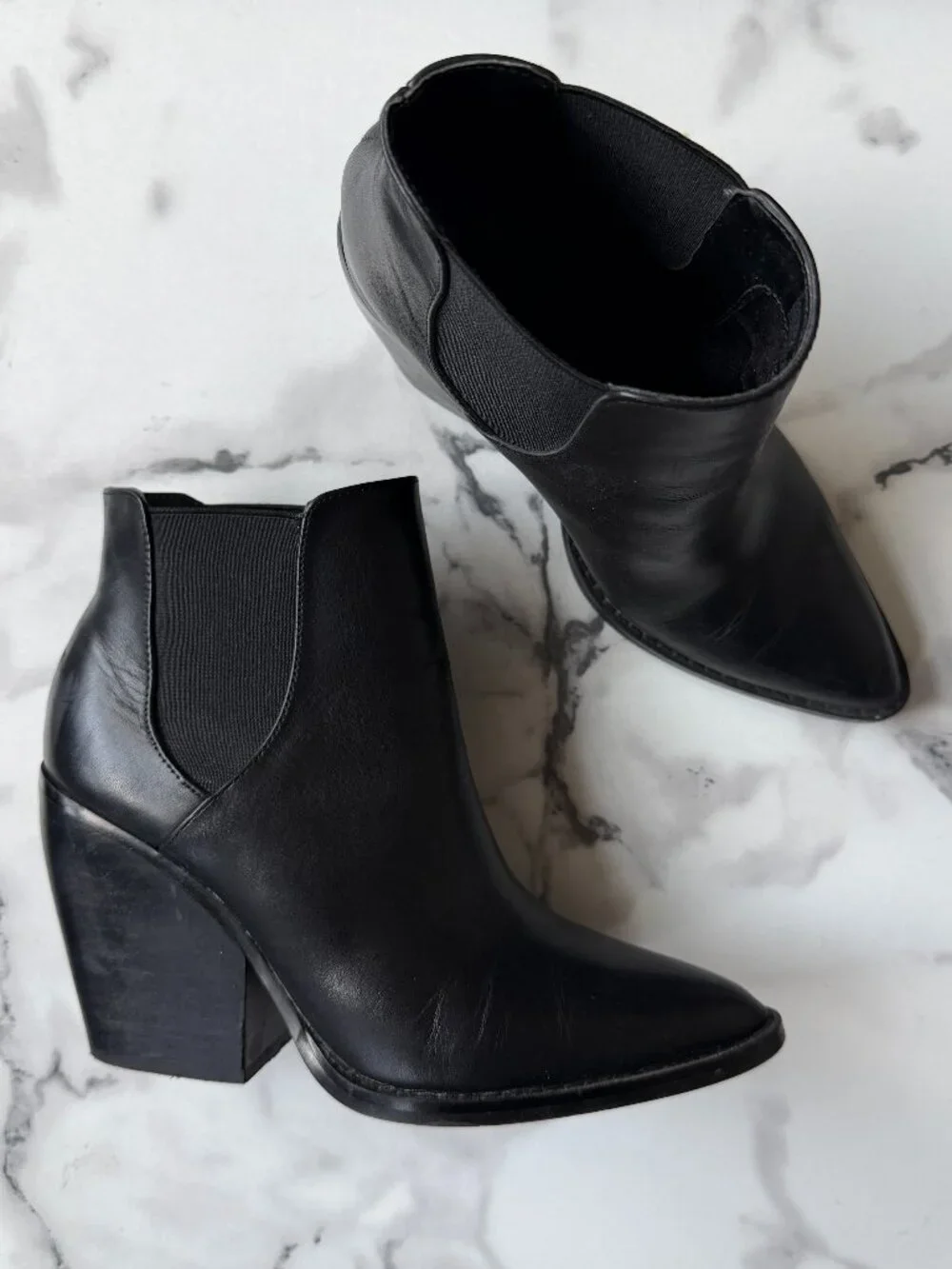 Nordstrom BP Lex Black Leather Ankle Booties Size 8